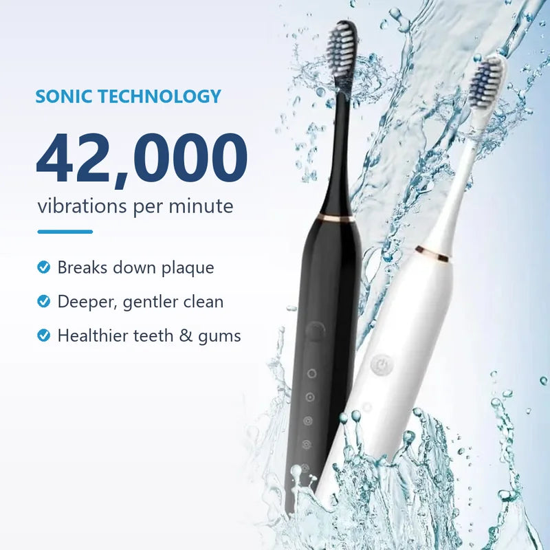 Sonic Elite electric toothbrush with 42,000 vibrations per minute sonic technology